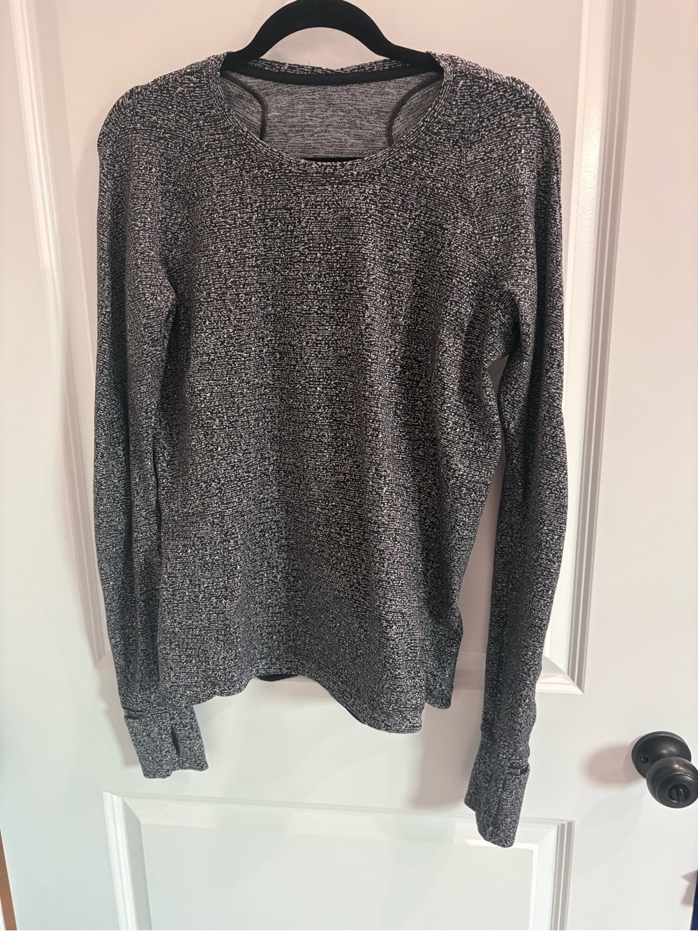 lululemon athletica Marled Black & White Crewneck Sweater